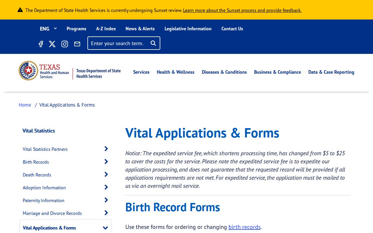 Garland residents directory Texas vital records forms index