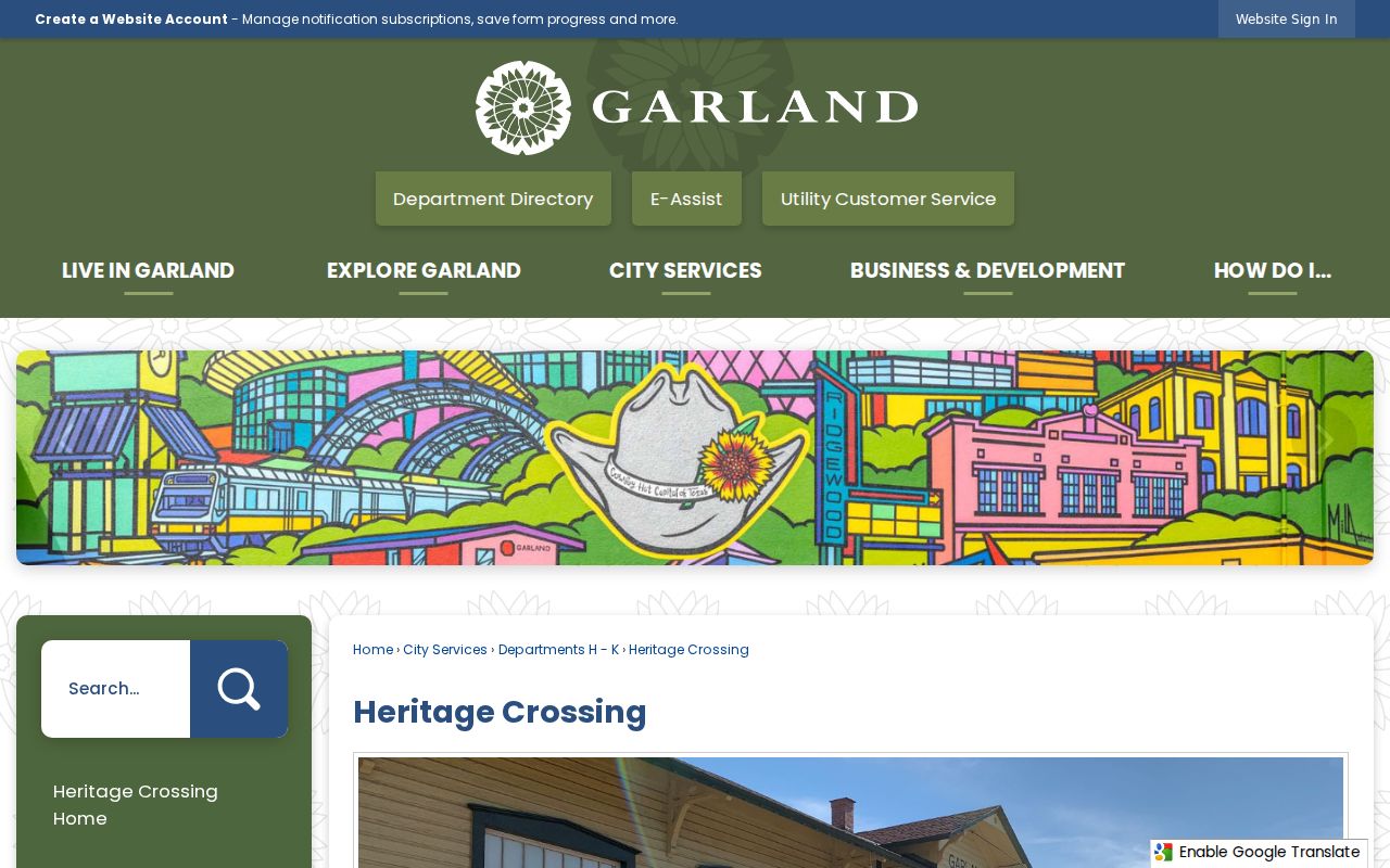 Garland previous residents local history research at Heritage Crossing