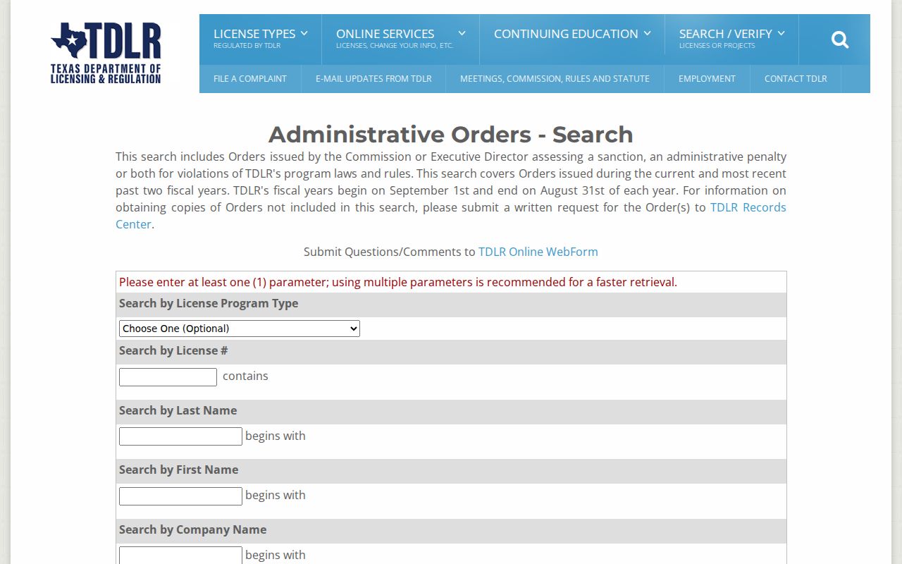 Garland ZIP code directory TDLR ZIP equal license search